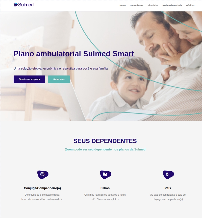 Site Sulmed desenvolvido pela PHDesenvolvimento